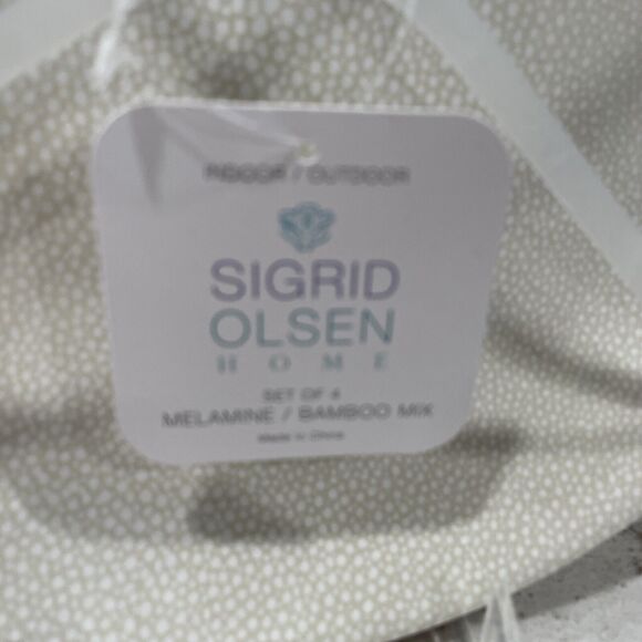 Set 4 Crackle 11” Melamine Dinner Plates Sigrid Olsen Coastal Sea Life Ocean - Picture 5 of 9